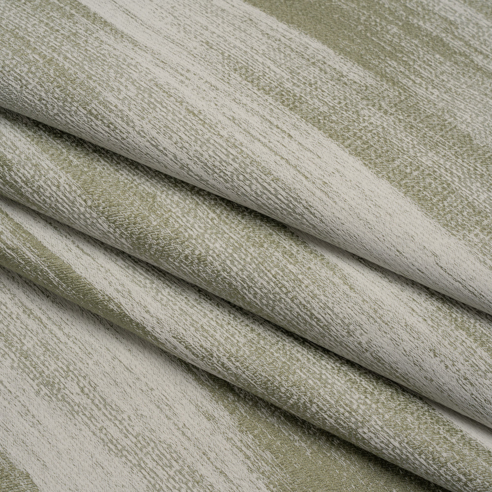Recycled Polyester Jacquard - Ivy Brushstroke Striations - British Imported