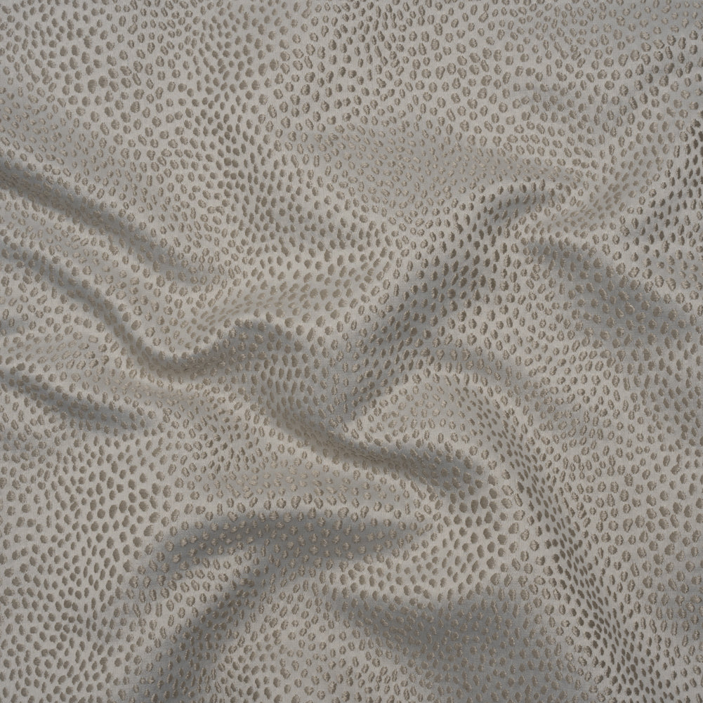 Recycled Polyester Jacquard - Dove Little All-Over Spots - British Imported