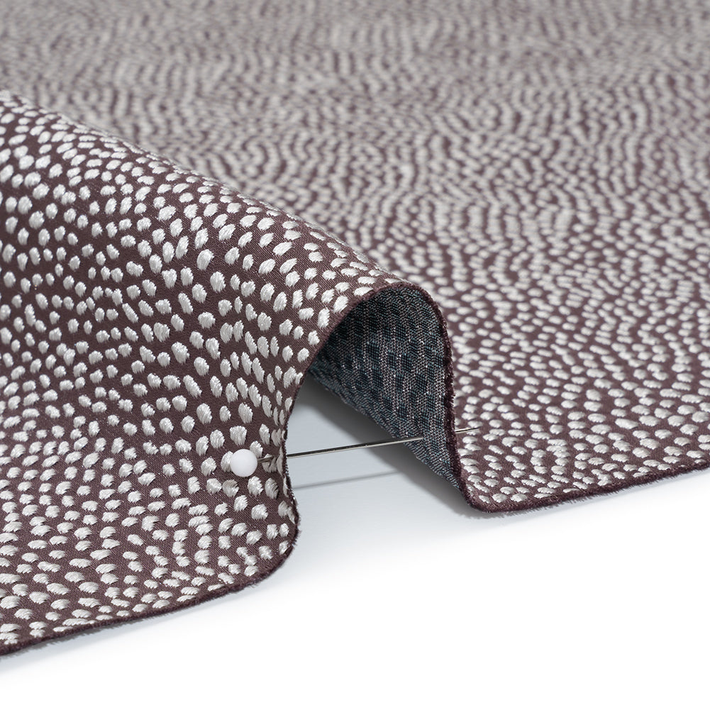 Recycled Polyester Jacquard - Mauve Little All-Over Spots - British Imported