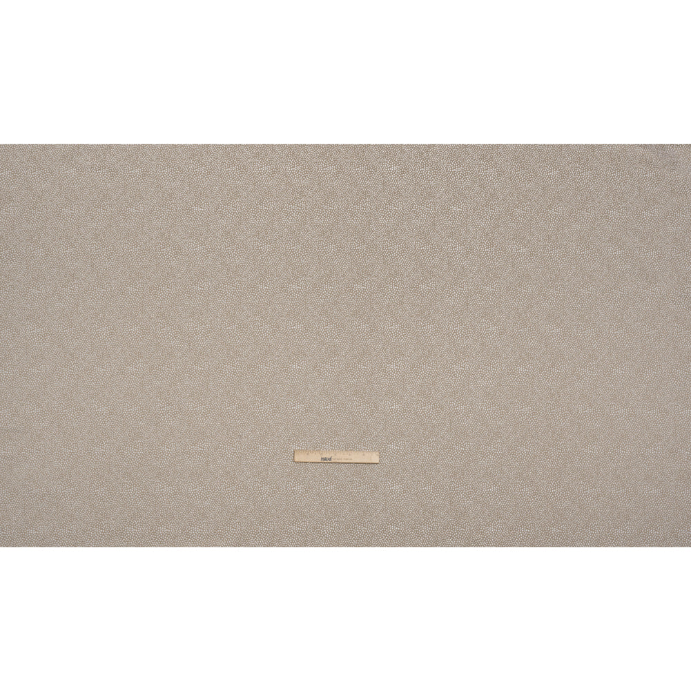 Recycled Polyester Jacquard - Nougat Little All-Over Spots - British Imported