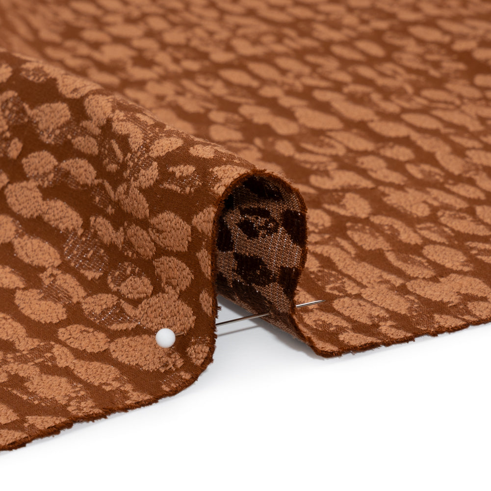 Rows of Spots Recycled Polyester and Cotton Drapery Jacquard - Henna - British Imported
