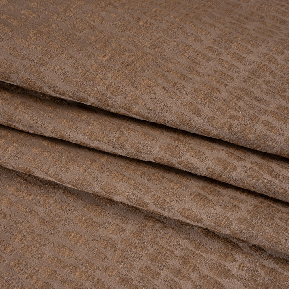 Rows of Spots Recycled Polyester and Cotton Drapery Jacquard - Rosewood - British Imported