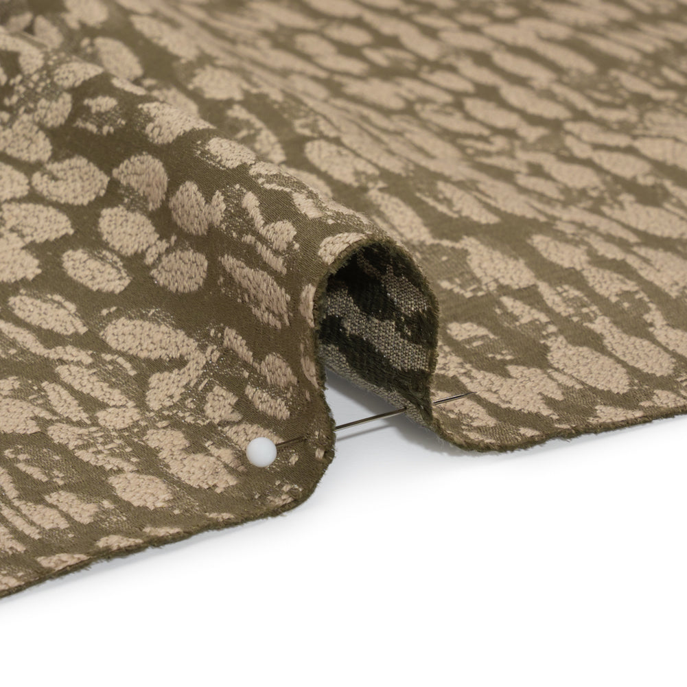 Rows of Spots Recycled Polyester and Cotton Drapery Jacquard - Taupe - British Imported