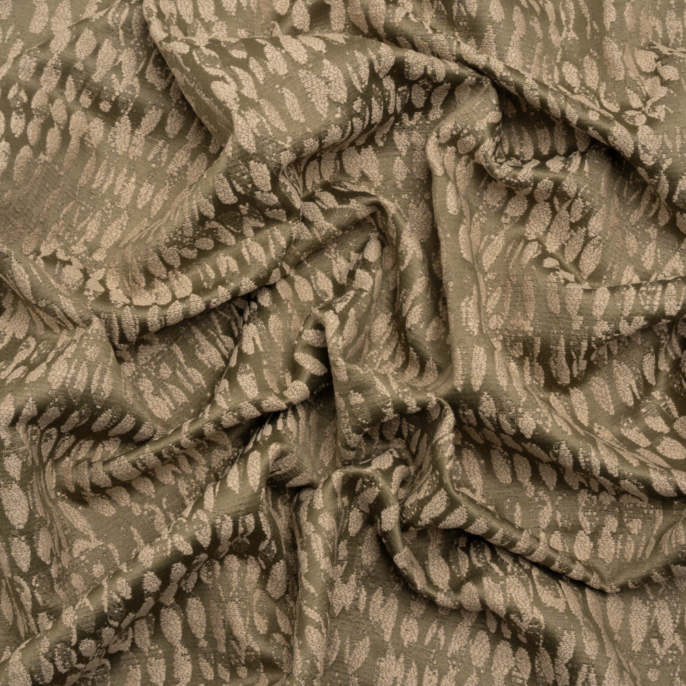Rows of Spots Recycled Polyester and Cotton Drapery Jacquard - Taupe - British Imported