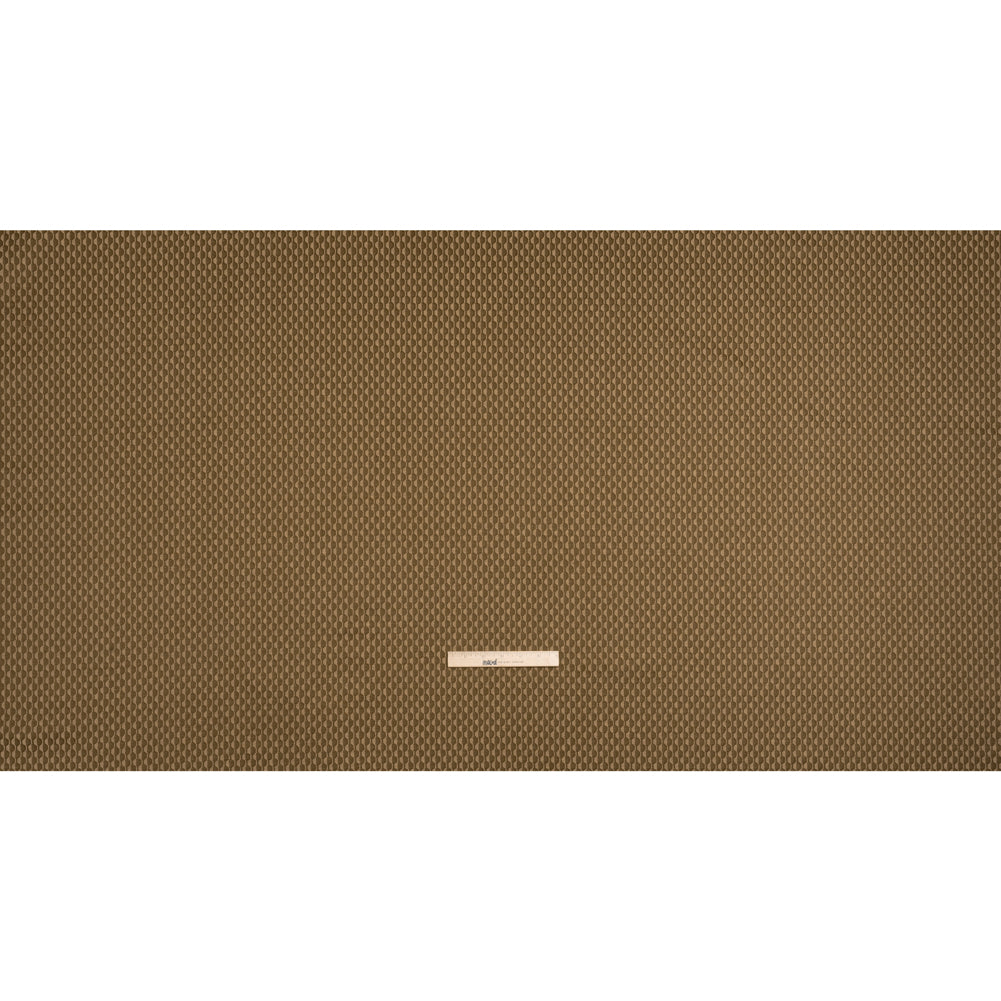Honeycomb Stripes Recycled Polyester and Cotton Drapery Jacquard - Brass - British Imported