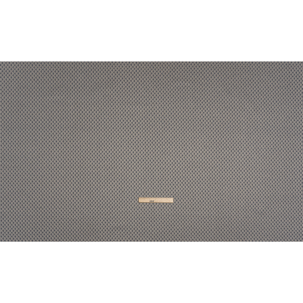 Honeycomb Stripes Recycled Polyester and Cotton Drapery Jacquard - Denim - British Imported