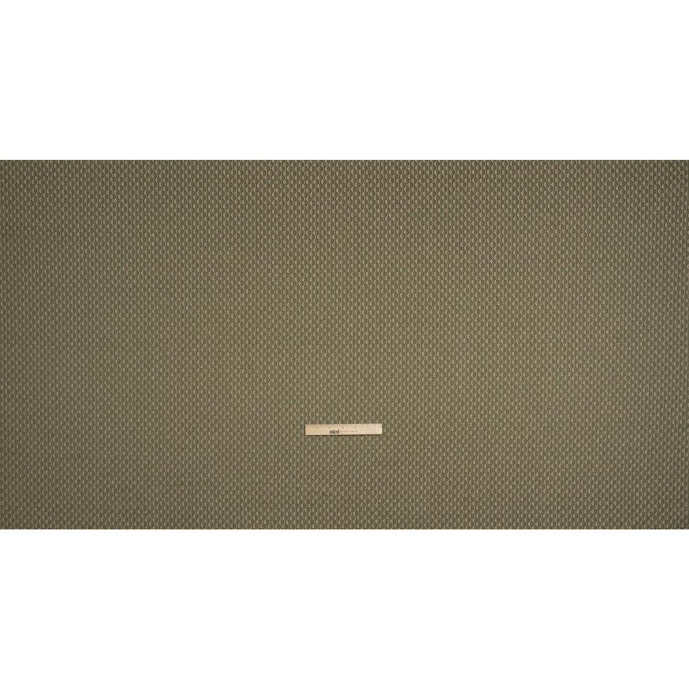 Honeycomb Stripes Recycled Polyester and Cotton Drapery Jacquard - Ivy - British Imported