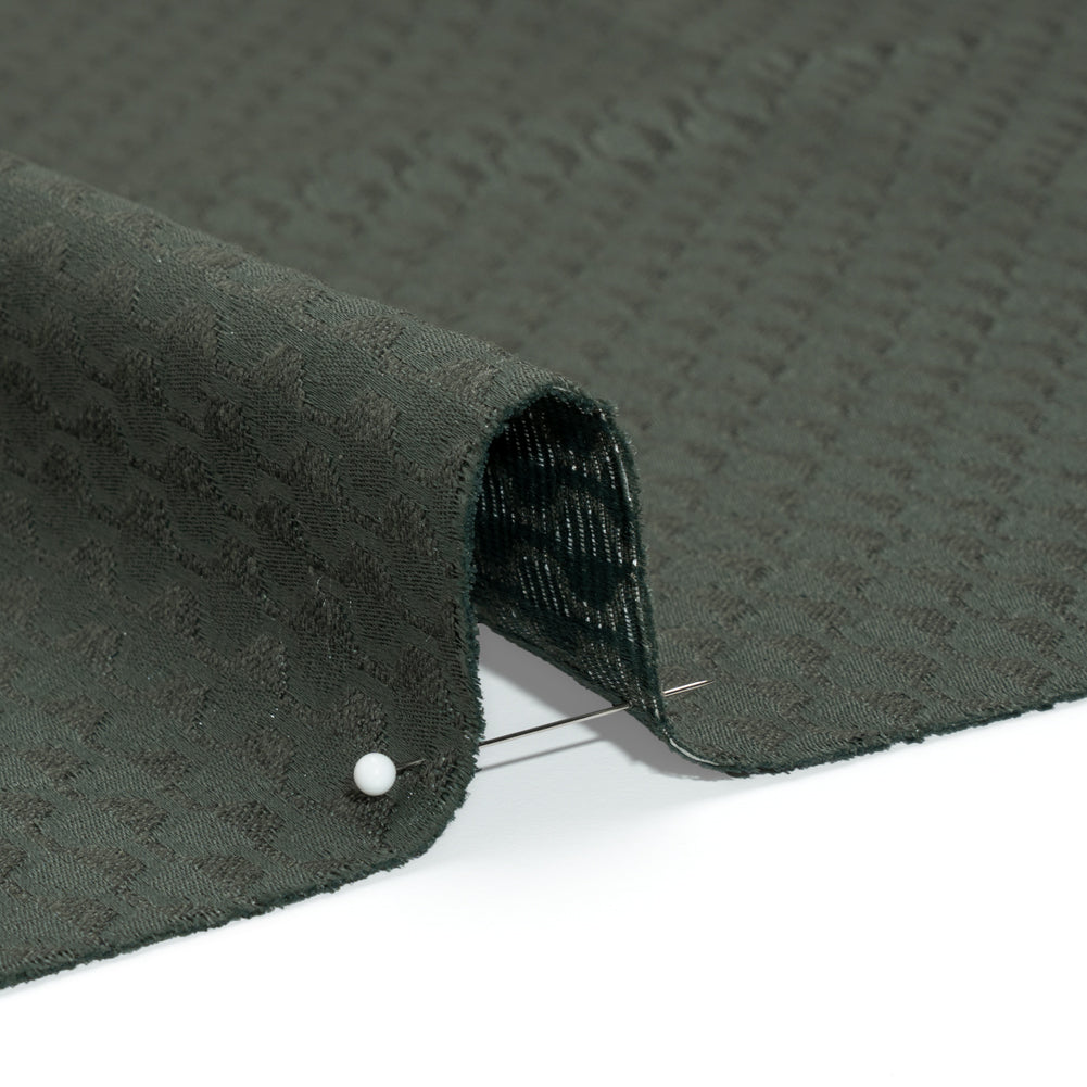 Honeycomb Stripes Recycled Polyester and Cotton Drapery Jacquard - Marine - British Imported