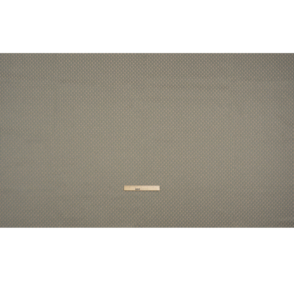 Honeycomb Stripes Recycled Polyester and Cotton Drapery Jacquard - Mineral - British Imported