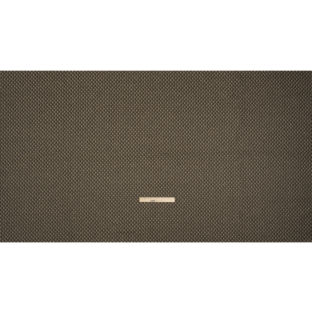 Honeycomb Stripes Recycled Polyester and Cotton Drapery Jacquard - Noir - British Imported