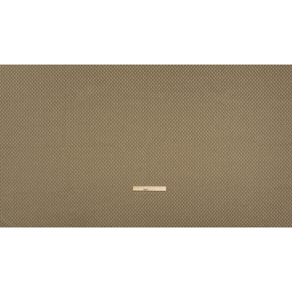 Honeycomb Stripes Recycled Polyester and Cotton Drapery Jacquard - Taupe - British Imported