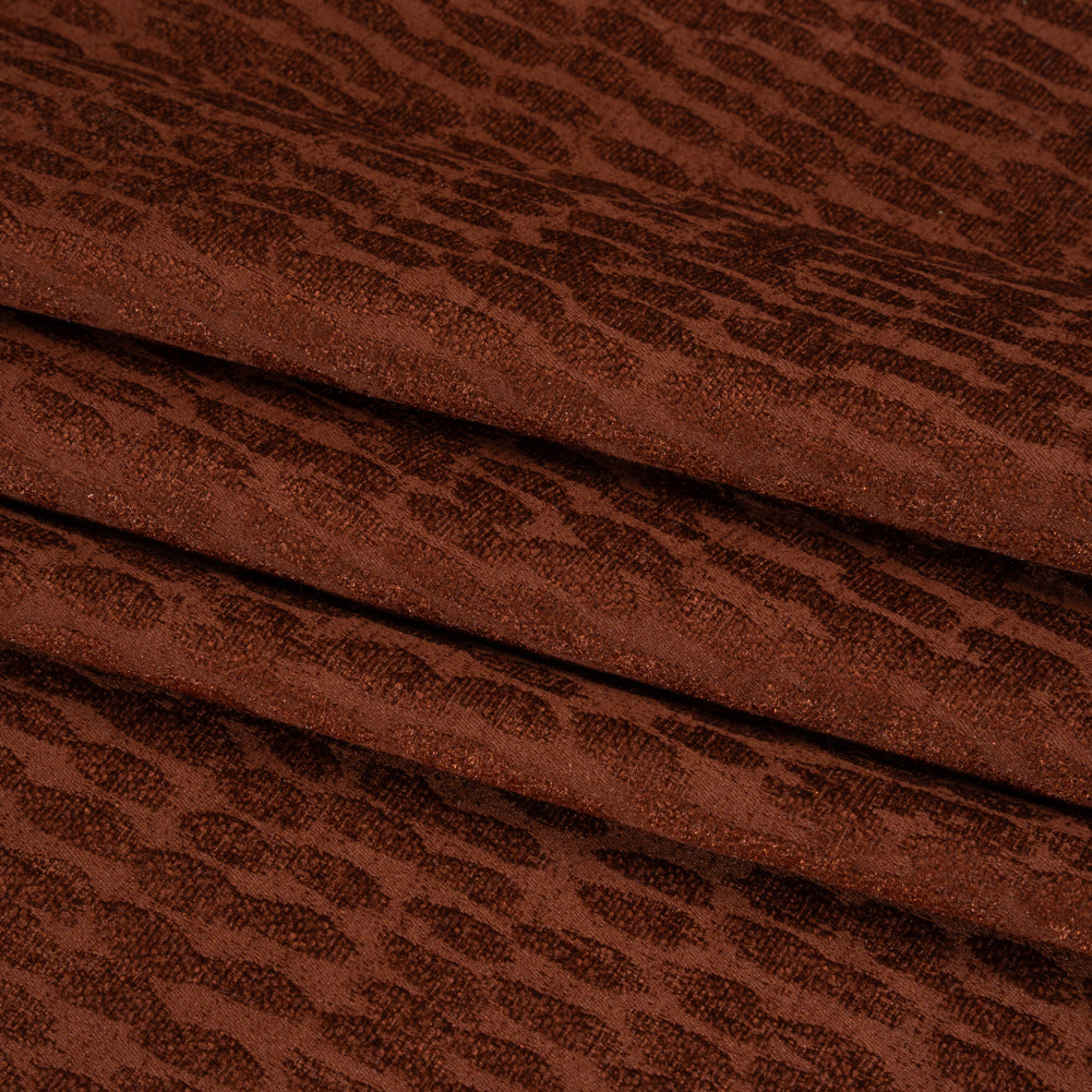 Rows of Spots Recycled Polyester Chenille Drapery Jacquard - Paprika - British Imported