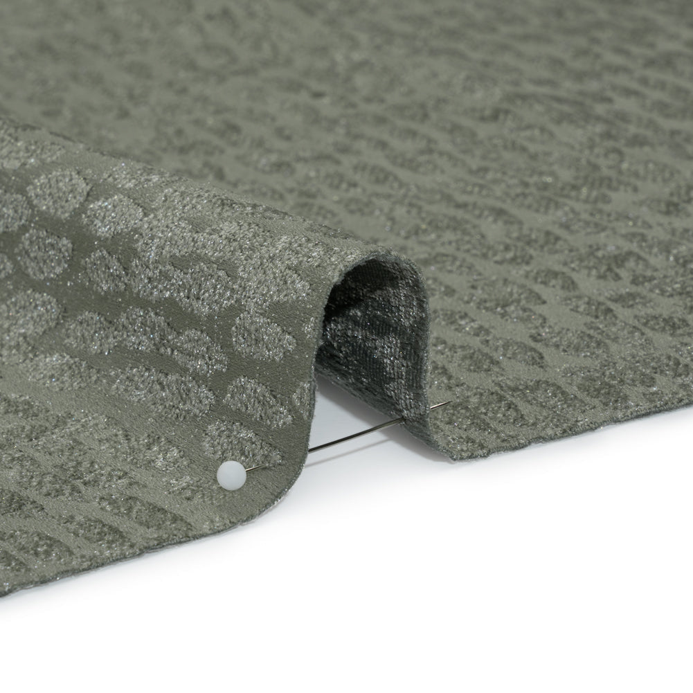 Rows of Spots Recycled Polyester Chenille Drapery Jacquard - Seafoam - British Imported