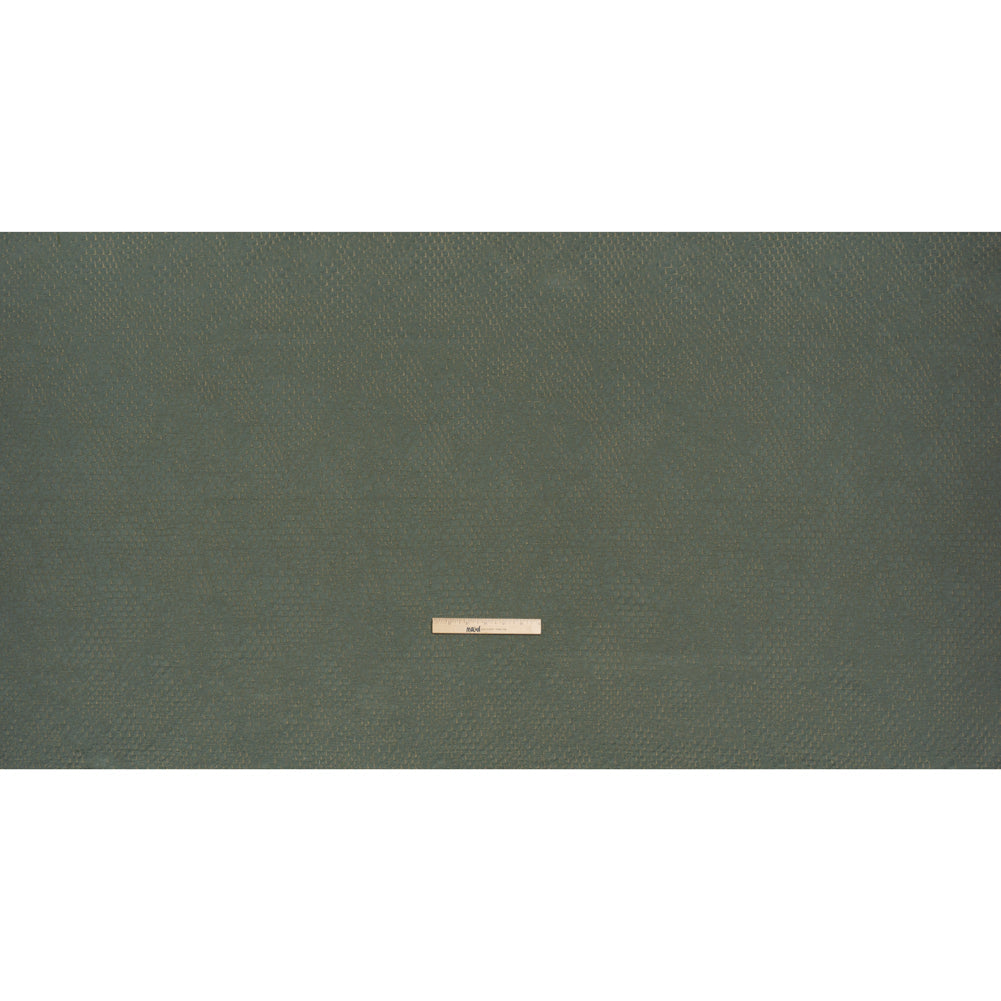 Stairstep Zig Zags Recycled Polyester and Cotton Drapery Jacquard - Ocean - British Imported