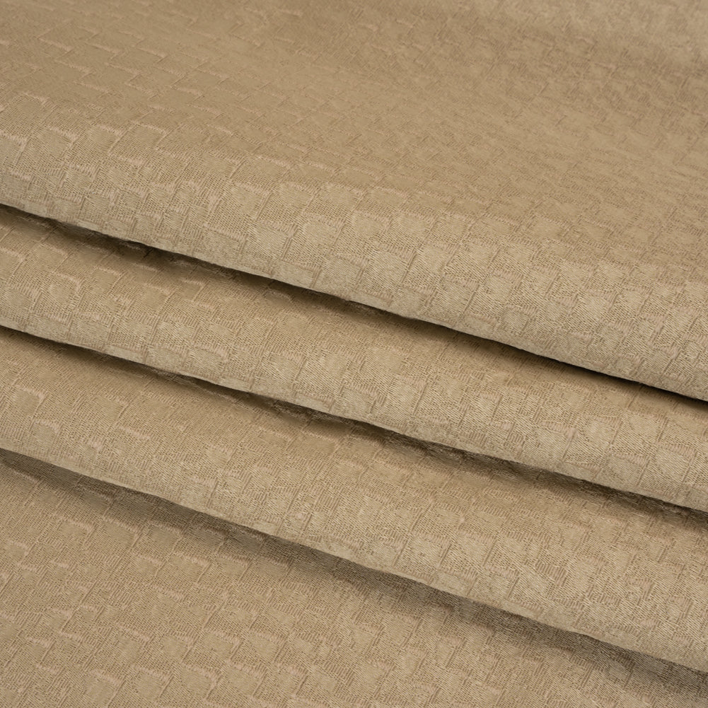 Stairstep Zig Zags Recycled Polyester and Cotton Drapery Jacquard - Putty - British Imported