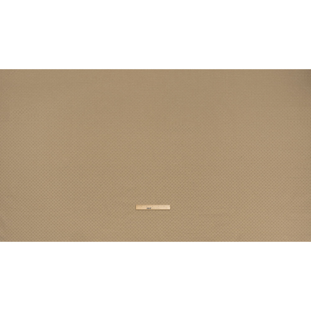 Diamond Tiles Recycled Polyester and Cotton Drapery Jacquard - Putty - British Imported