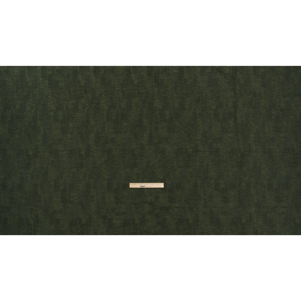 Abstract Textures Recycled Polyester and Cotton Drapery Jacquard - Emerald - British Imported