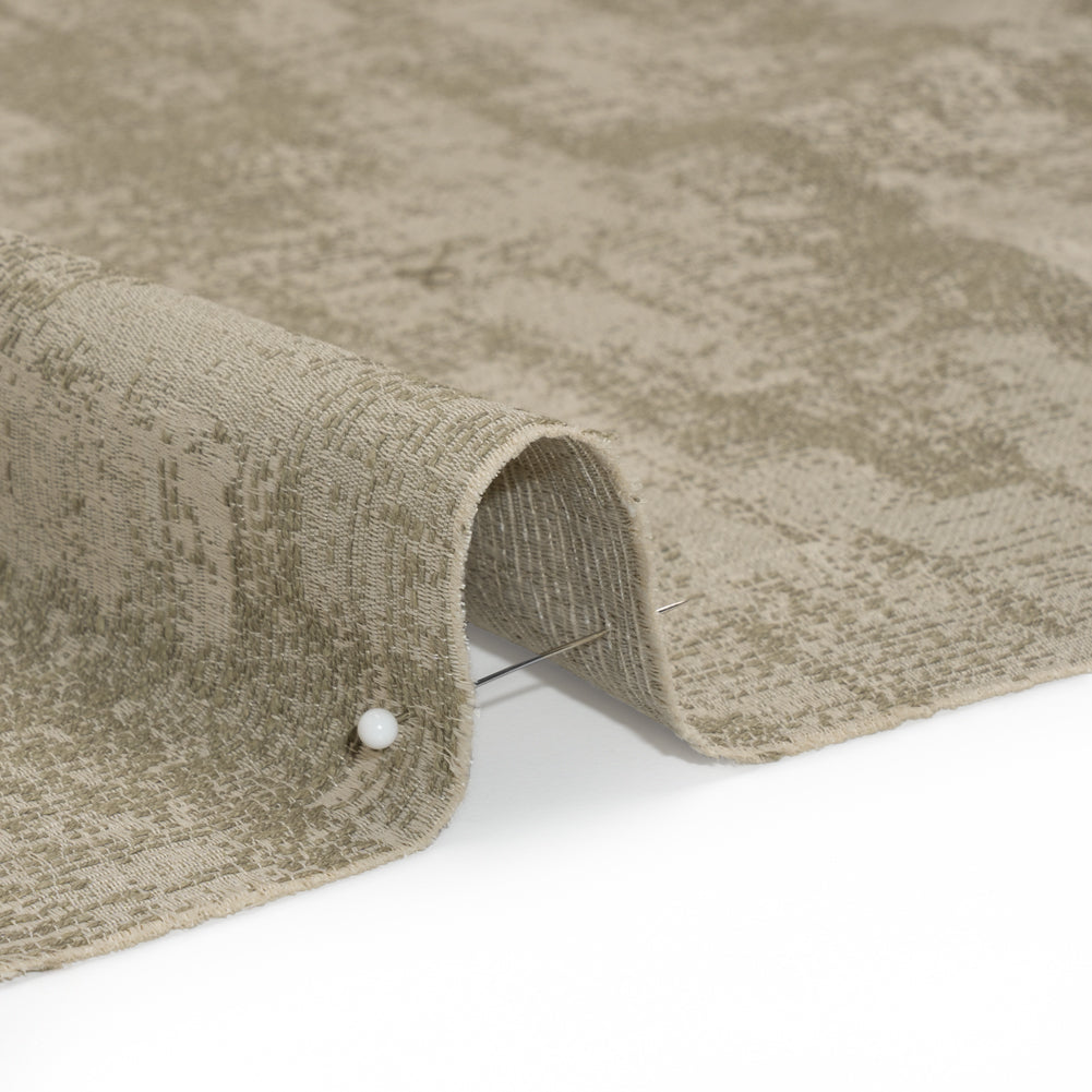 Abstract Textures Recycled Polyester and Cotton Drapery Jacquard - Limestone - British Imported
