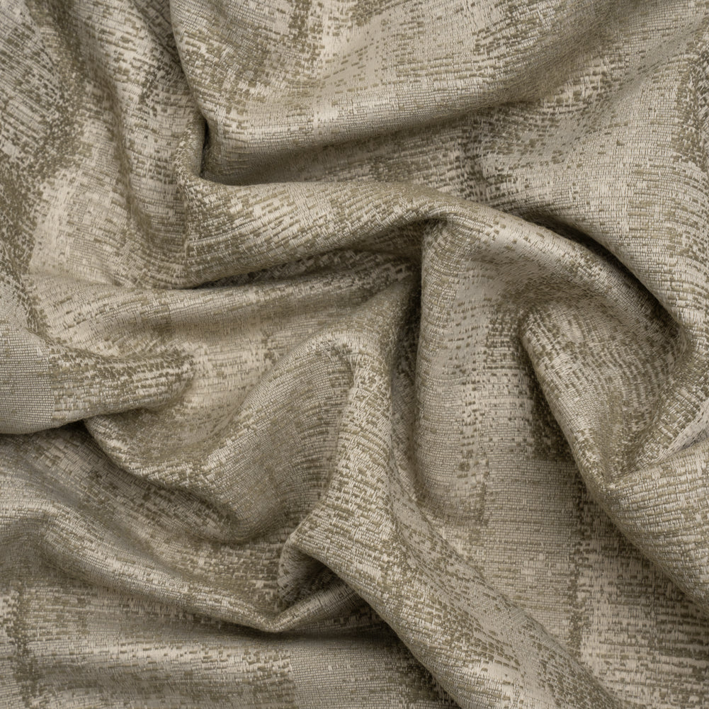 Abstract Textures Recycled Polyester and Cotton Drapery Jacquard - Limestone - British Imported