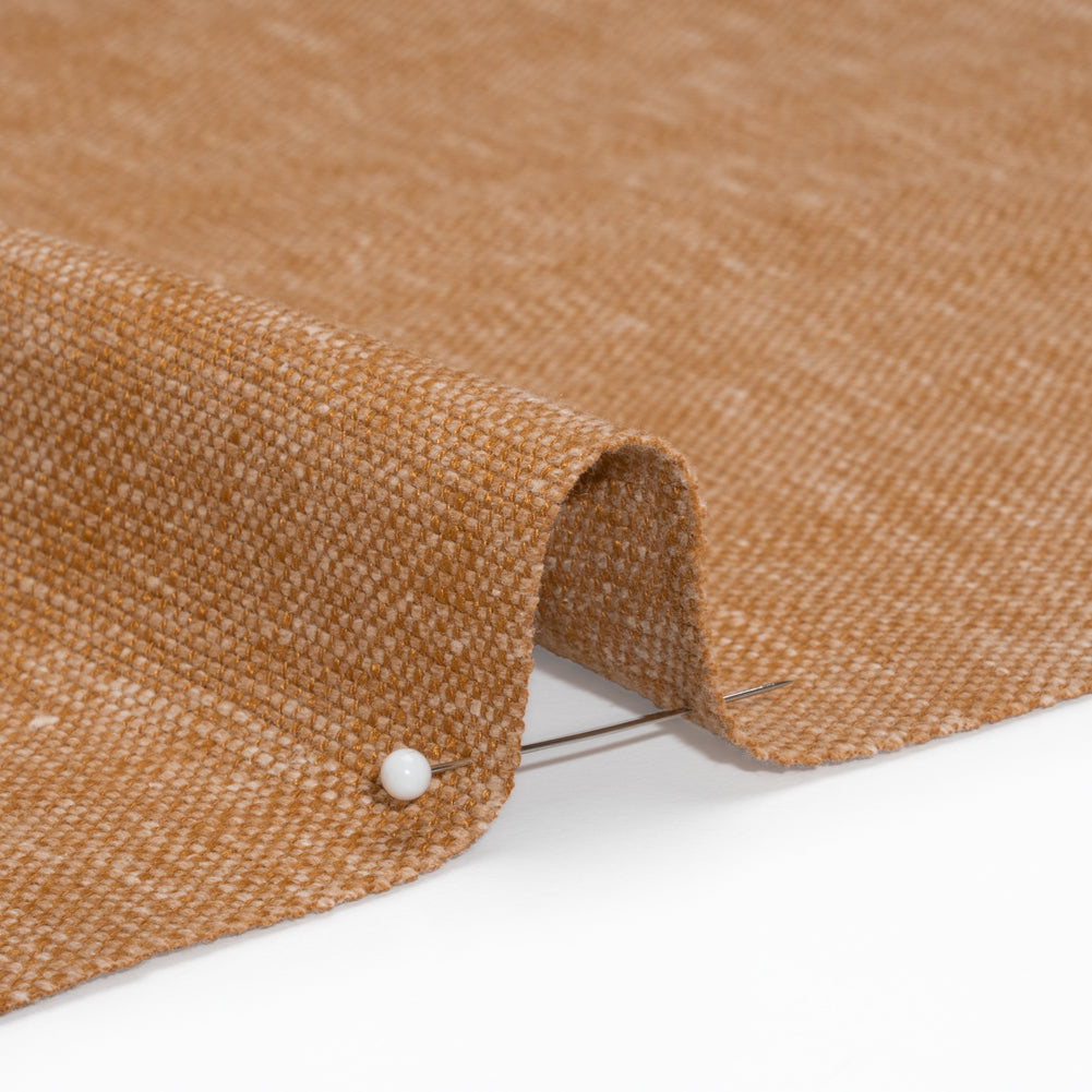 Linen Look Recycled Polyester and Cotton Woven - Copper - British Imported