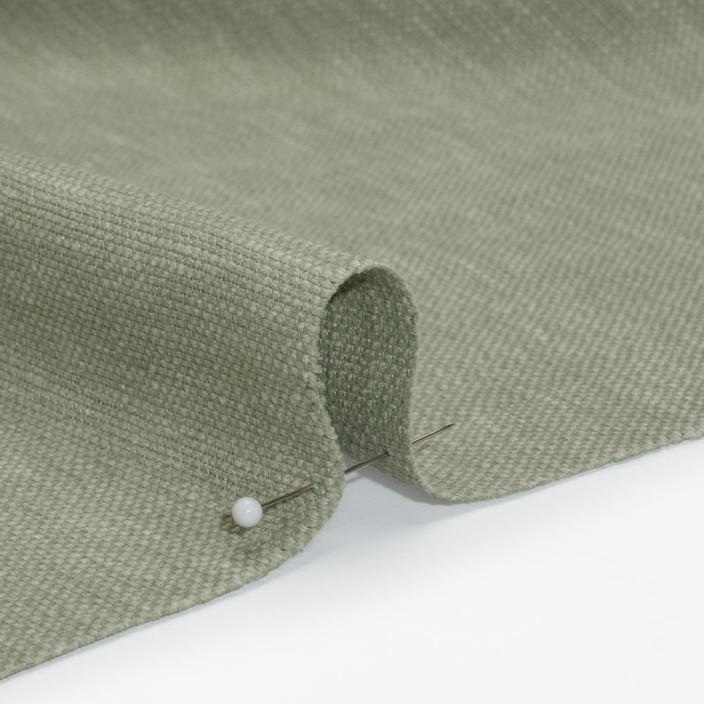 Linen Look Recycled Polyester and Cotton Woven - Eucalyptus - British Imported