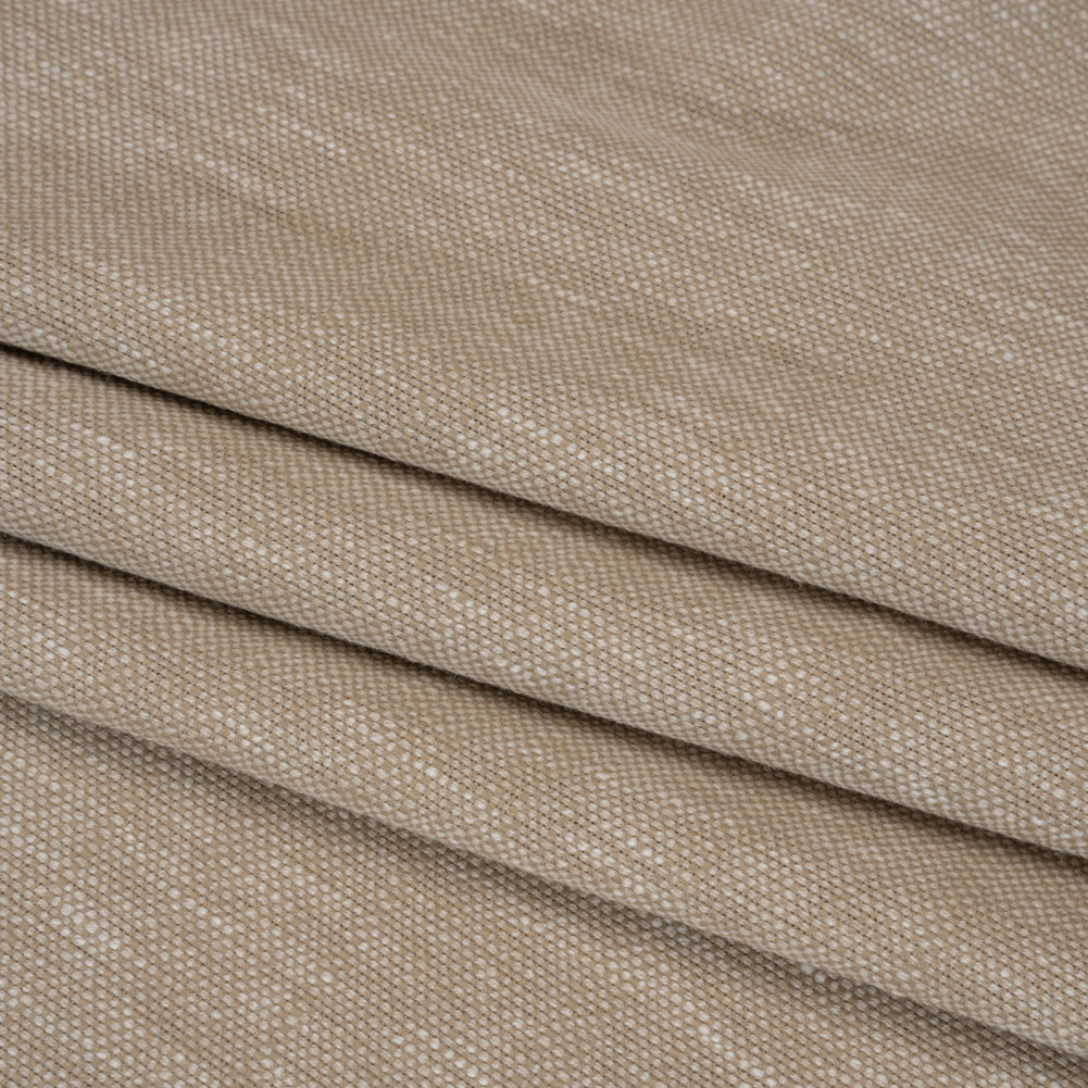 Linen Look Recycled Polyester and Cotton Woven - Fawn - British Imported
