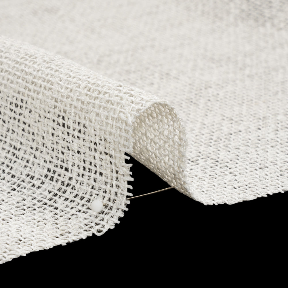 Boucle Burlap-Like Sheer Drapery Woven 118" - Ivory - British Imported