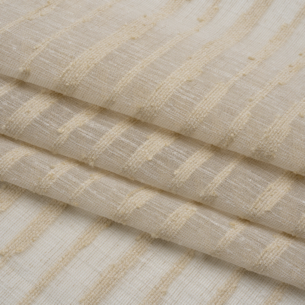 Boucle Striped Drapery Sheer Fabric 118" - Sand - British Imported