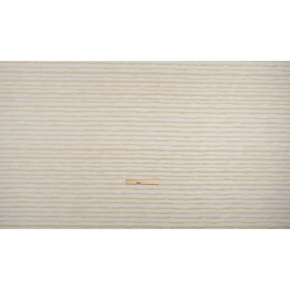 Boucle Striped Drapery Sheer Fabric 118" - Sand - British Imported