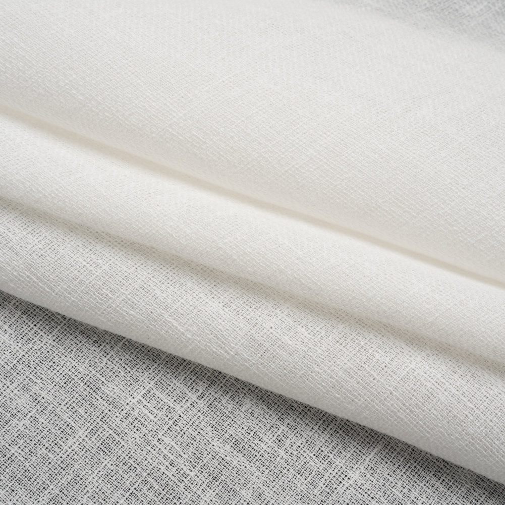 Slubbed Gauzy Drapery Sheer Fabric 118" - Chalk - British Imported
