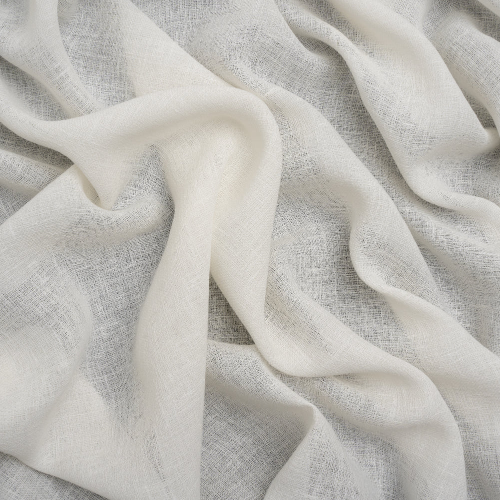 Slubbed Gauzy Drapery Sheer Fabric 118" - Ivory - British Imported