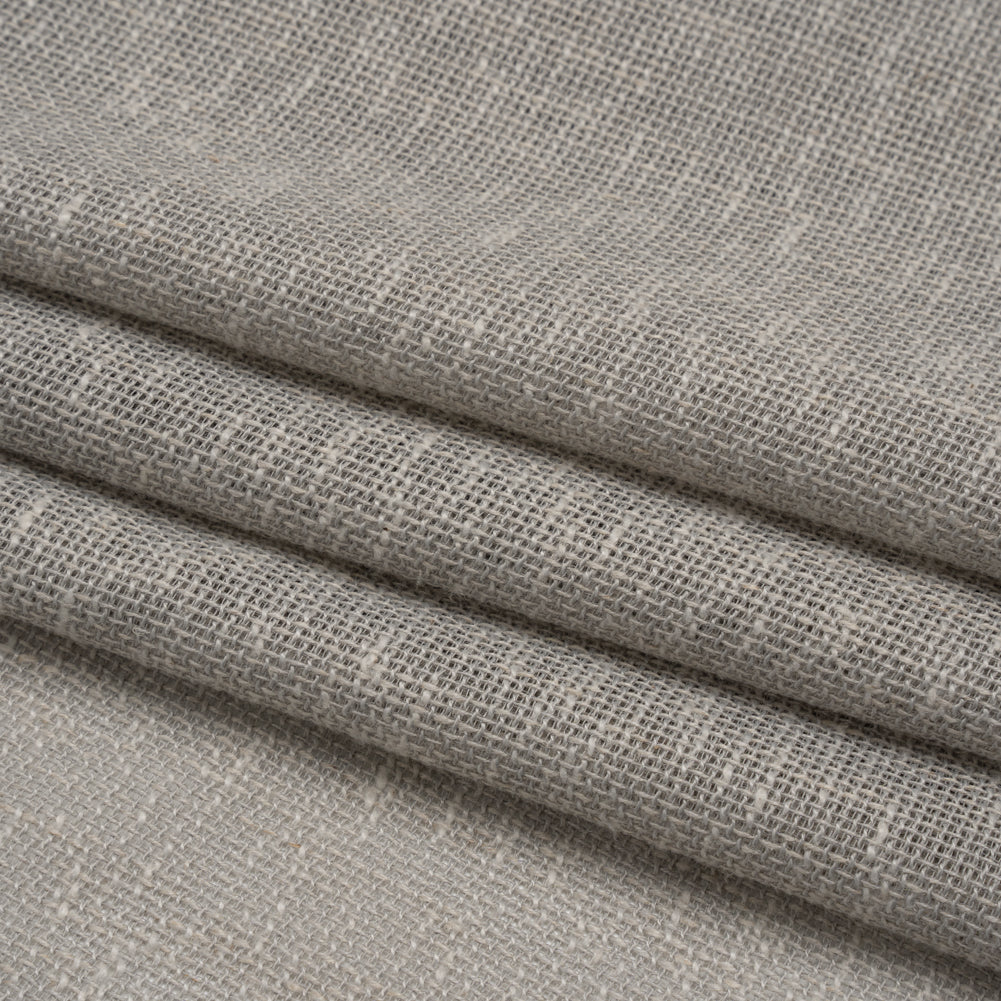 Slubbed Open Weave Drapery Sheer Fabric 118" - Pebble - British Imported