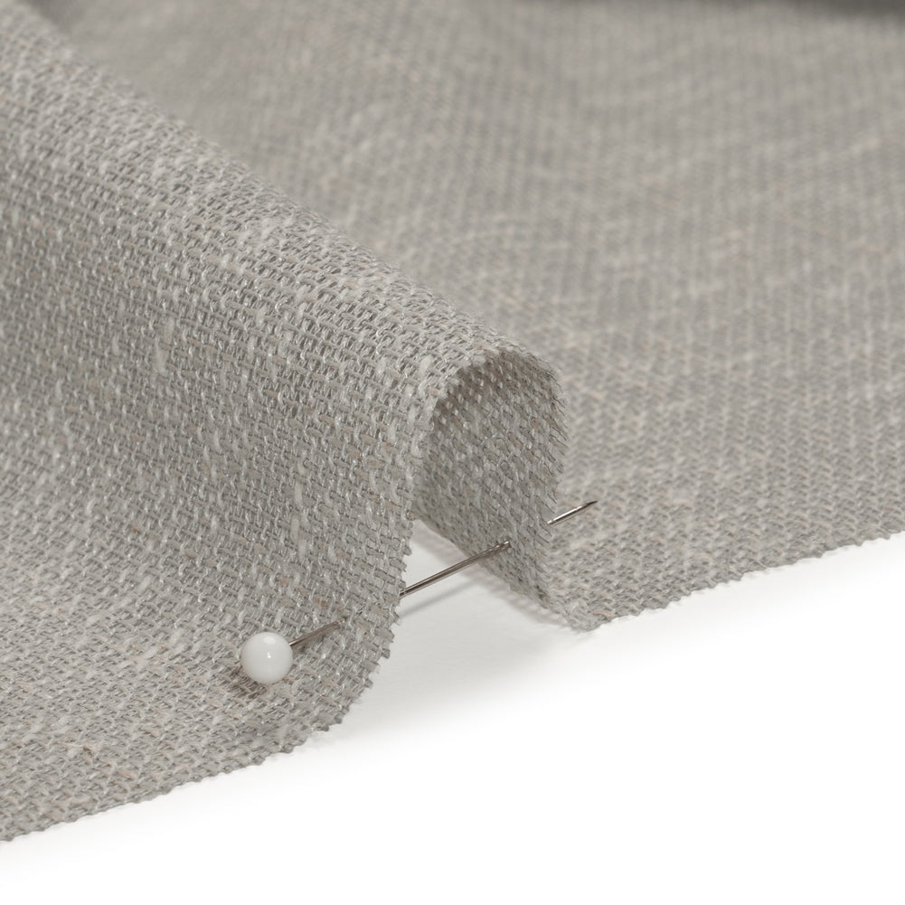 Slubbed Open Weave Drapery Sheer Fabric 118" - Pebble - British Imported