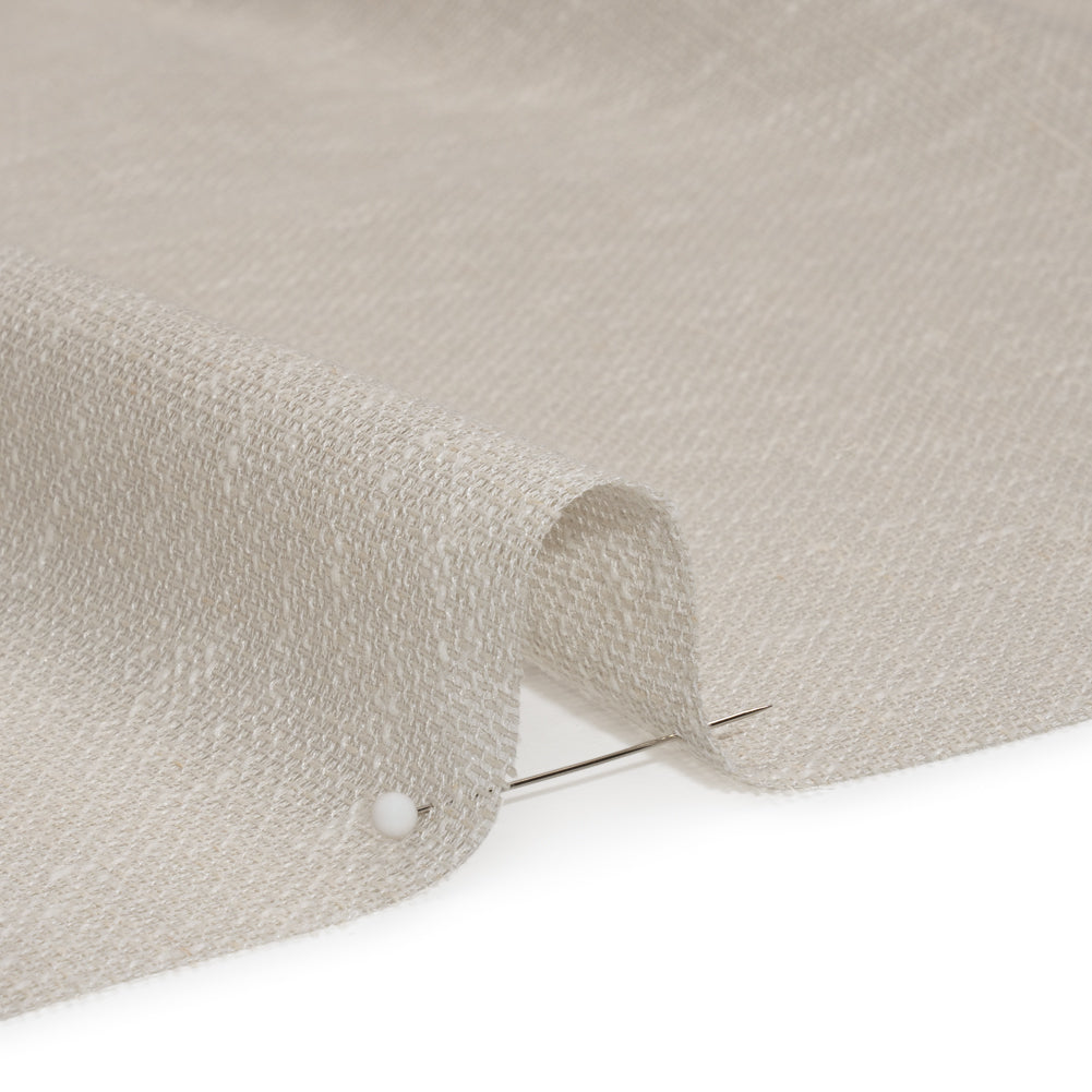 Slubbed Open Weave Drapery Sheer Fabric 118" - Putty - British Imported
