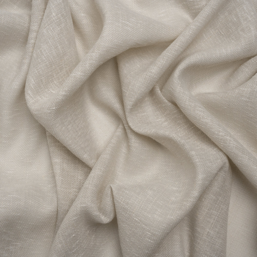 Slubbed Open Weave Drapery Sheer Fabric 118" - Putty - British Imported