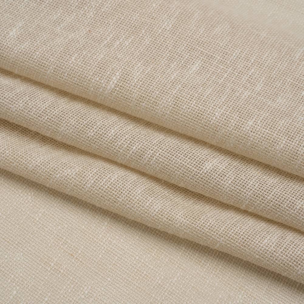 Slubbed Open Weave Drapery Sheer Fabric 118" - Sand - British Imported