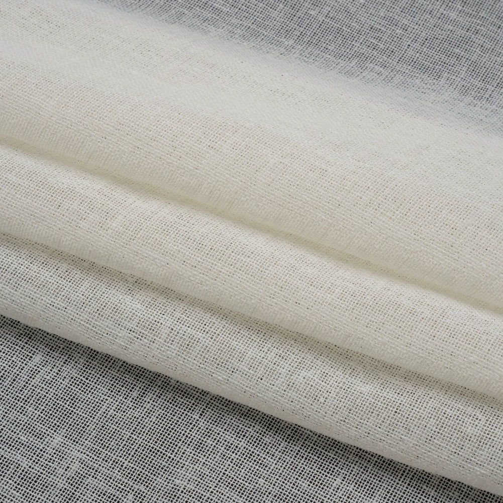 Linen Look Recycled Polyester Drapery Sheers Woven 118" - Chalk - British Imported
