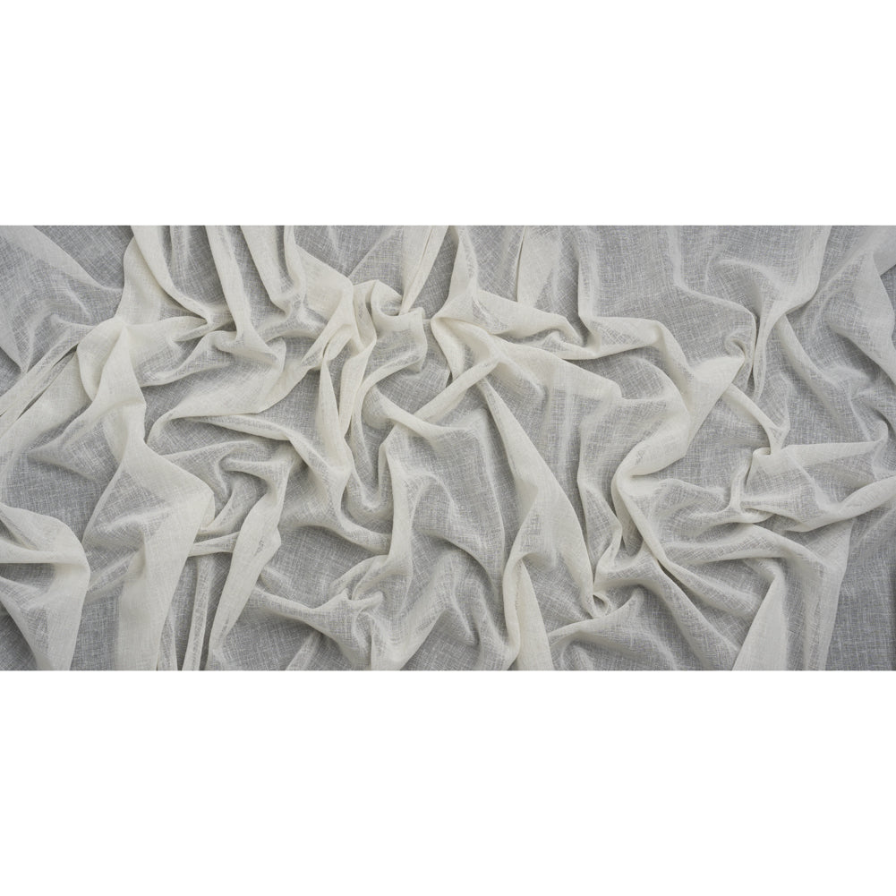 Linen Look Recycled Polyester Drapery Sheers Woven 118" - Chalk - British Imported