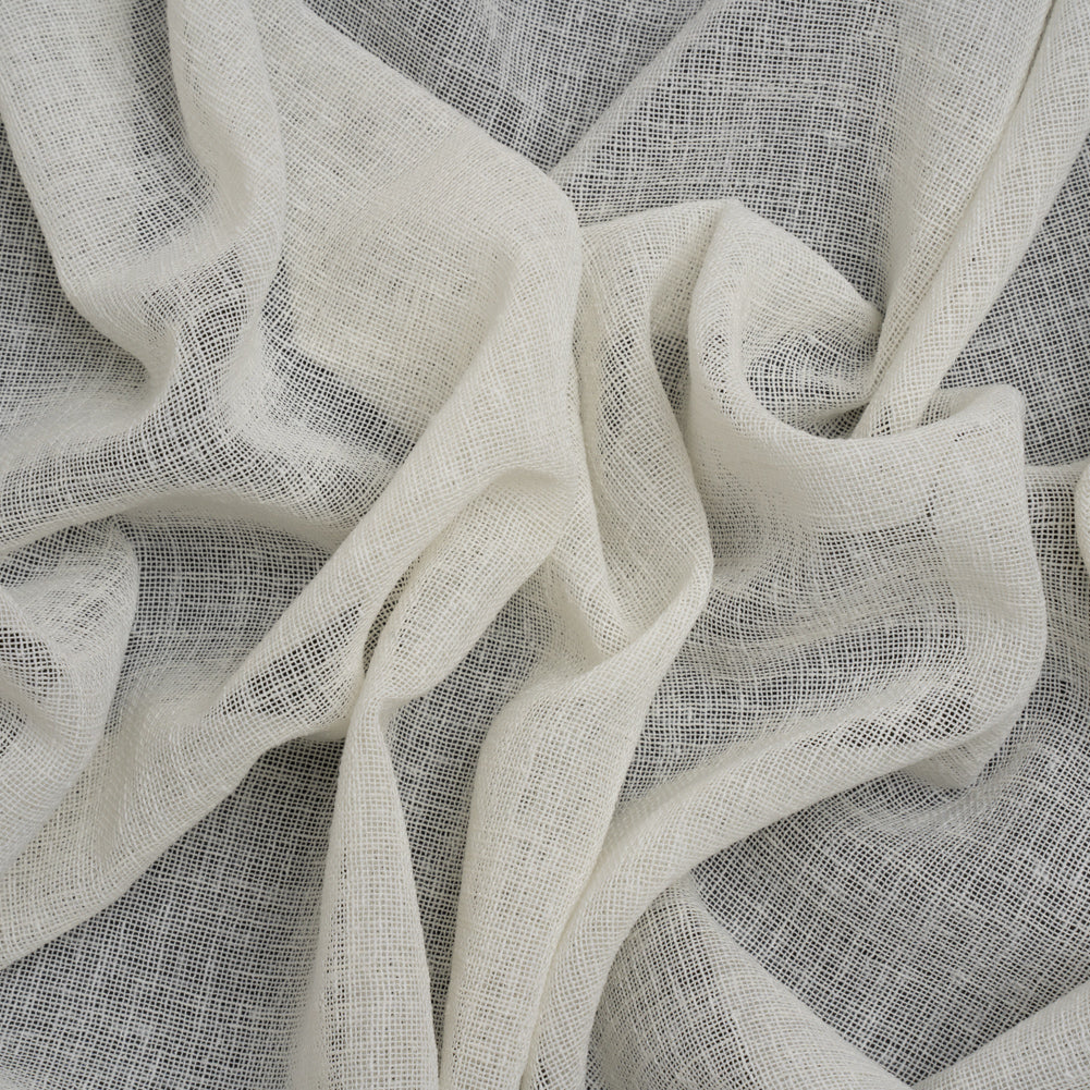 Linen Look Recycled Polyester Drapery Sheers Woven 118" - Chalk - British Imported