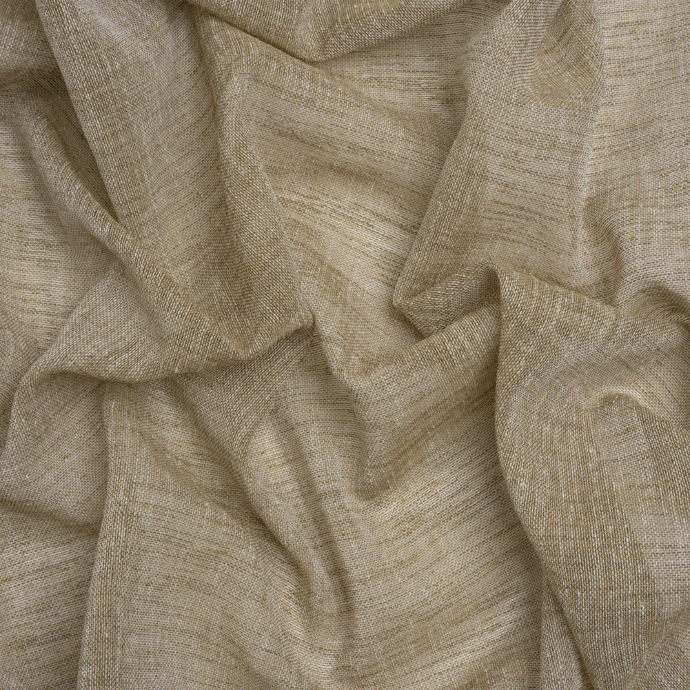 Linen Look Recycled Polyester Drapery Sheers Woven 118" - Olive - British Imported