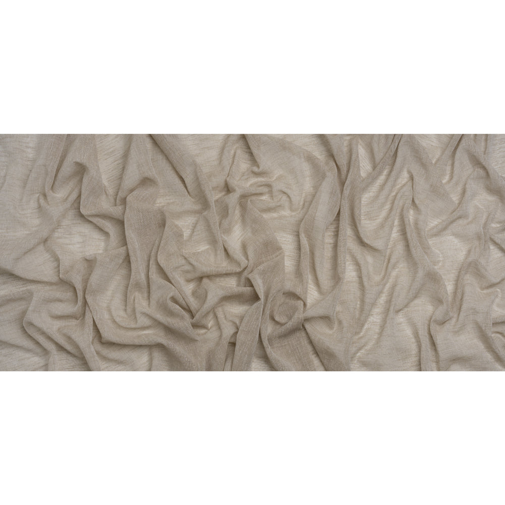 Linen Look Recycled Polyester Drapery Sheers Woven 118" - Putty - British Imported