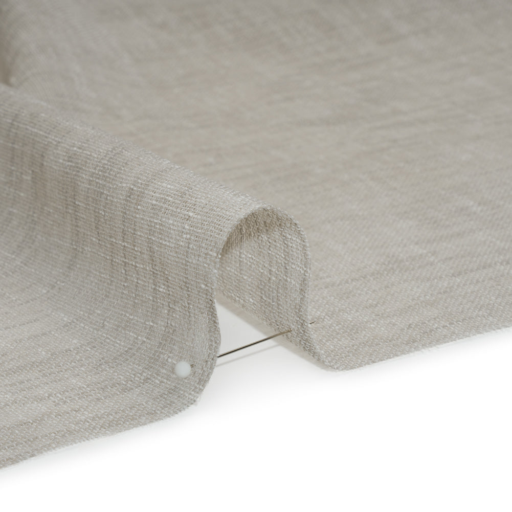 Linen Look Recycled Polyester Drapery Sheers Woven 118" - Silver - British Imported