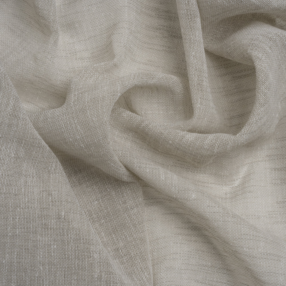 Linen Look Recycled Polyester Drapery Sheers Woven 118" - Silver - British Imported