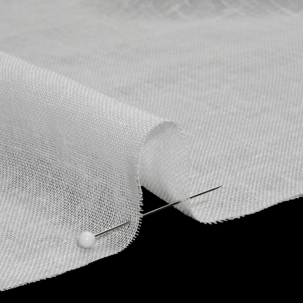 Gauzy Linen Blend Drapery Sheers Woven 118" - Chalk - British Imported