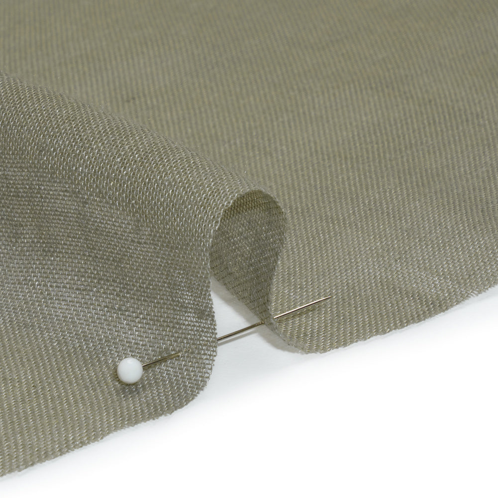 Gauzy Linen Blend Drapery Sheers Woven 118" - Olive - British Imported