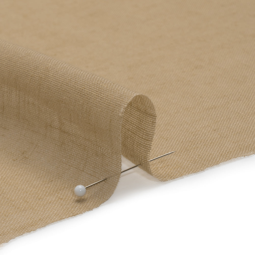 Gauzy Linen Blend Drapery Sheers Woven 118" - Sand - British Imported