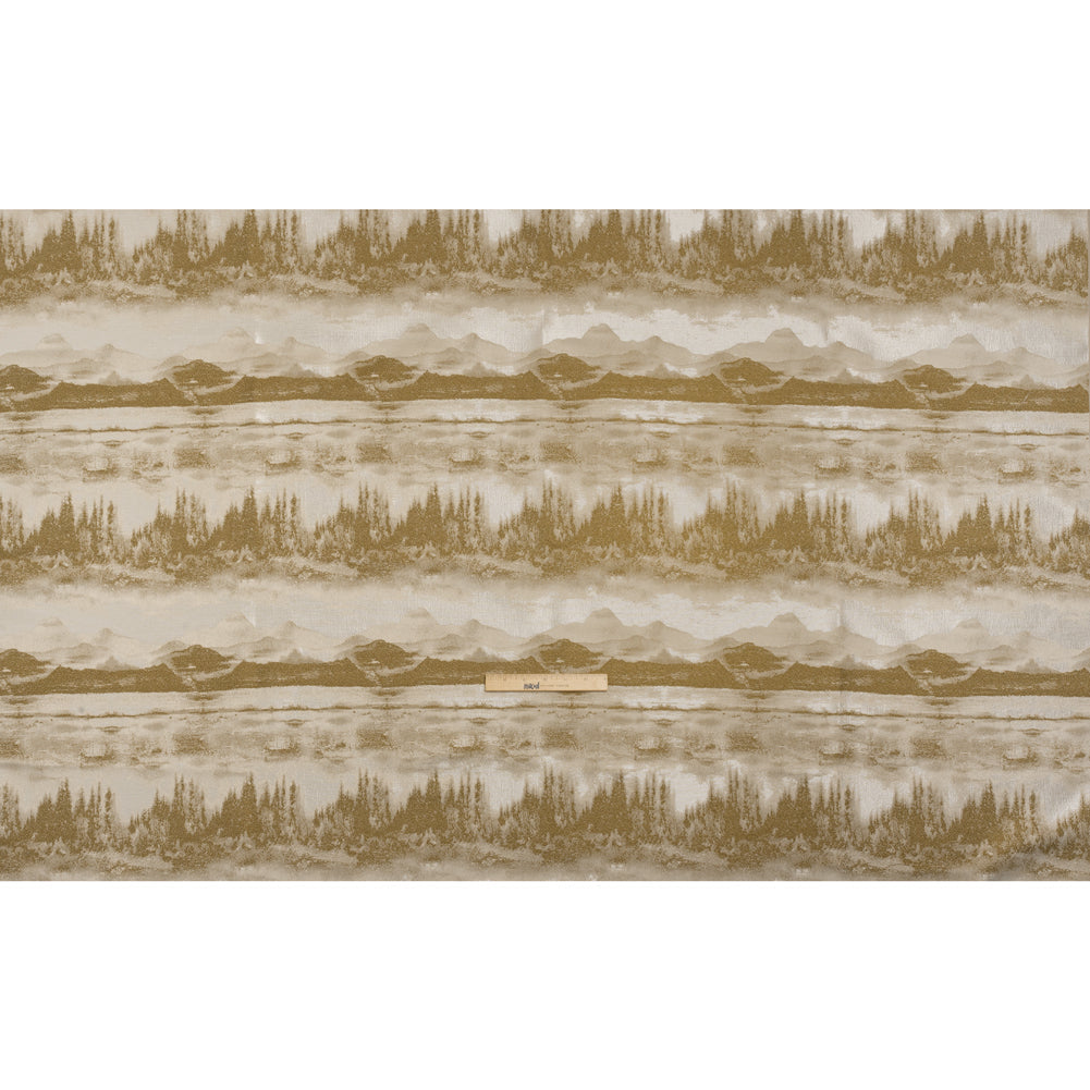 Recycled Polyester Drapery Jacquard - Ochre Hazy Landscapes - British Imported