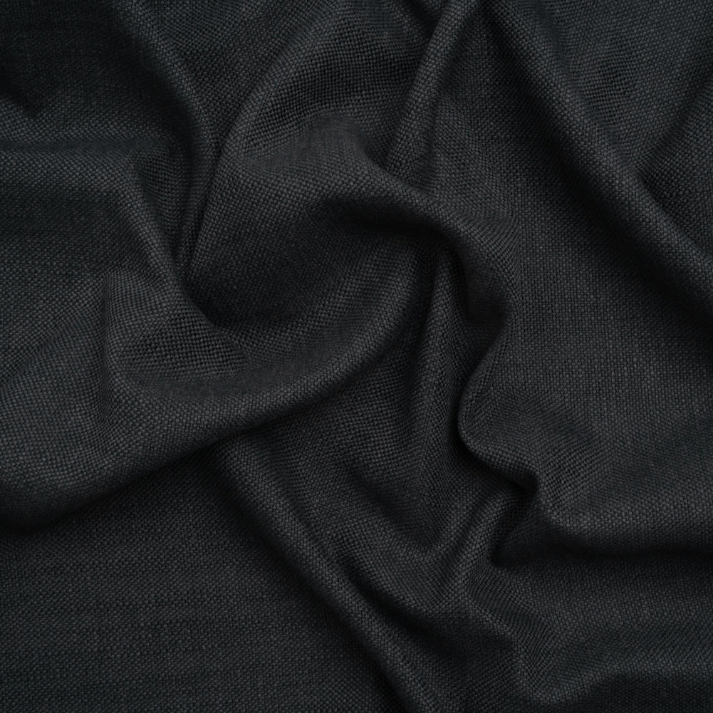 Linen Look Recycled Polyester and Cotton Woven - Raven - British Imported