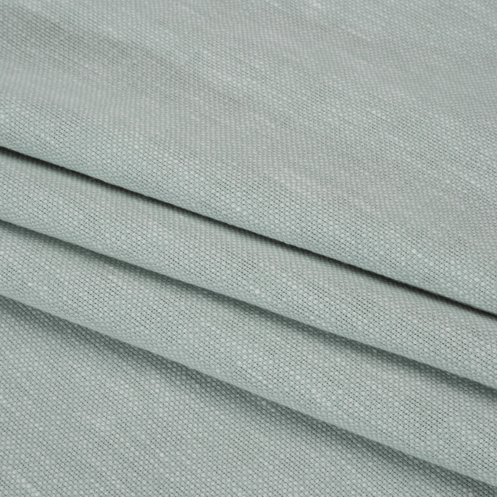 Linen Look Recycled Polyester and Cotton Woven - Seafoam - British Imported