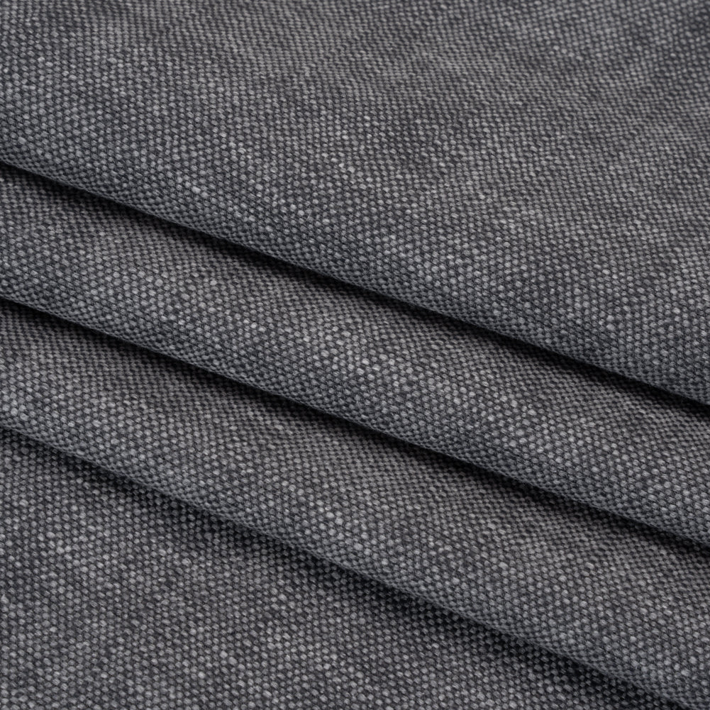 Linen Look Recycled Polyester and Cotton Woven - Slate - British Imported